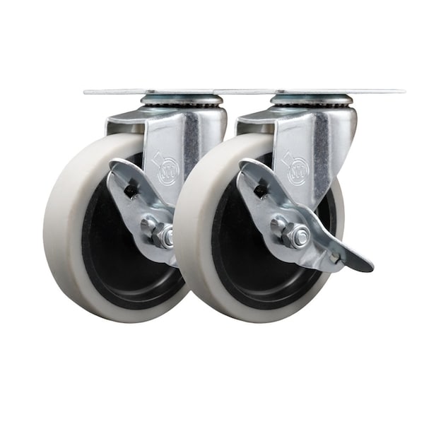 7734-88 Rubbermaid Mobile Work Center Locking Swivel Replacement Casters, 2PK